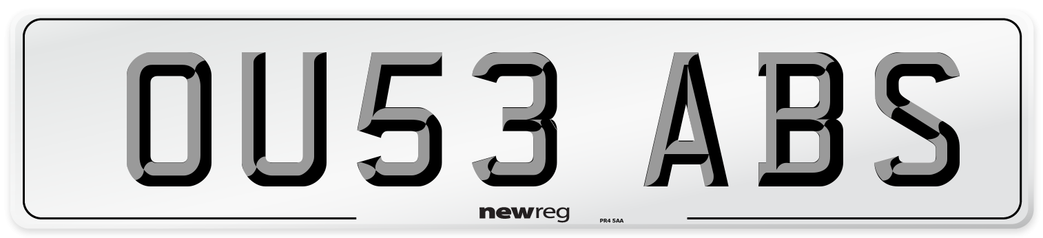OU53 ABS Number Plate from New Reg
